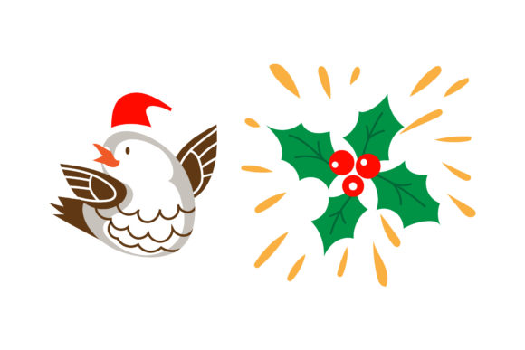 Bird Mistletoe Christmas Vectors: Graphics & Illustrations Review