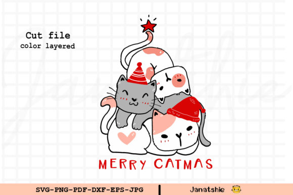 Cat Christmas Tree SVG Clip Art Graphics Review