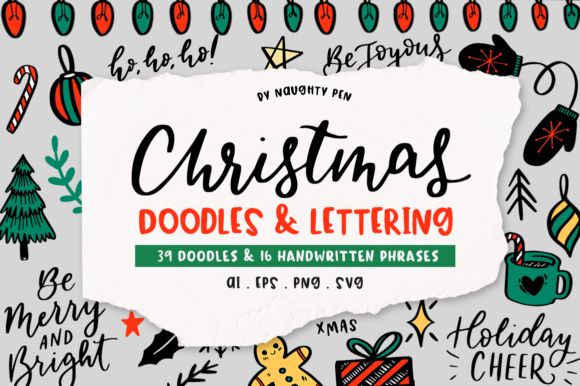Christmas Doodles Lettering Set: Graphics & Illustrations Review