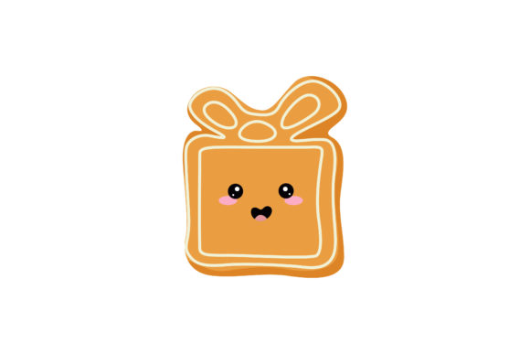 Christmas Gift Box Cookie Kawaii Graphics & Illustrations
