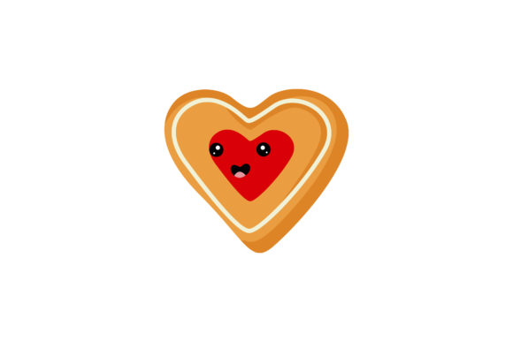 Christmas Heart Cookie Kawaii Graphics & Illustrations