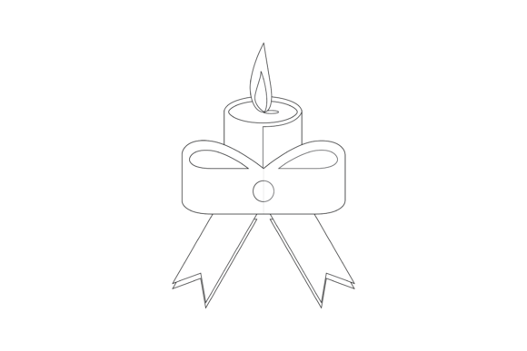 Christmas Outline Candle Illustration: Graphics Review