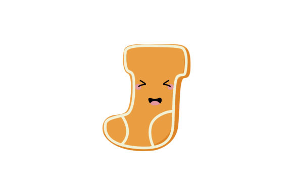 Christmas Sock Cookie Kawaii Design: Graphics & Illustrations