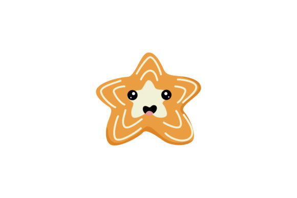 Christmas Star Cookie Kawaii Graphics & Illustrations