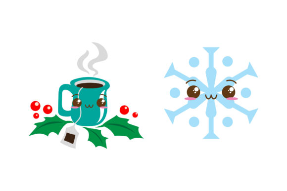 Christmas Vector Snow Tea Graphics and Illustrations