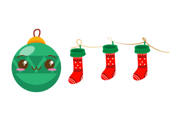 Christmas Vector Stocking Ornament Graphics & Illustrations