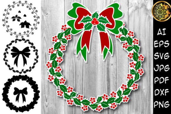 Christmas Wreath with Base Layers: Graphics & Illustrations