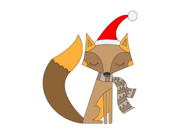 Funny Fox Picture Christmas Hats: Graphics & Illustrations