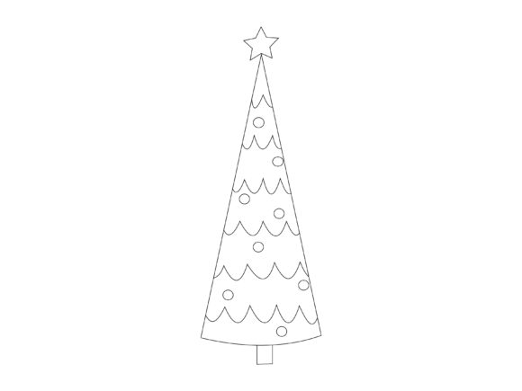 Line Art Christmas Tree Graphics & Illustrations Review