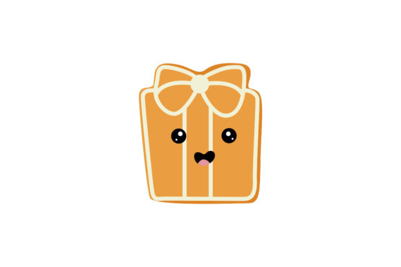Pretty Christmas Gift Box Cookie Kawaii Graphics & Illustrations