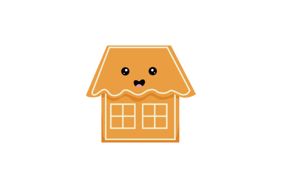 Pretty Christmas House Cookie Kawaii Graphics & Illustrations