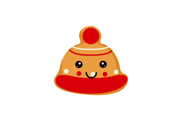 Red Christmas Hat Cookie Kawaii Graphics & Illustrations