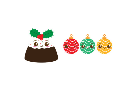 Set Cake Ornament Christmas Vectors Review