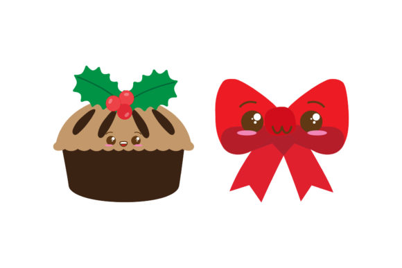 Set Pie Ribbon Christmas Vectors: Graphics & Illustrations