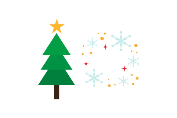Snowfall and Tree Set Christmas Vector Graphics Review