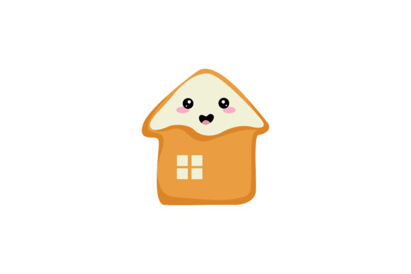 White Christmas House Cookie Kawaii Graphics & Illustrations